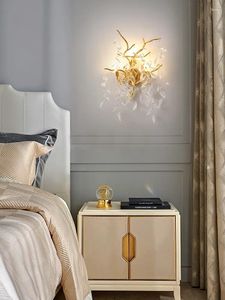 Lampe murale branche cristal Light Bedroom Bedside Indoor Lampes Luxury Creative Living Room Fond décoration pastorale