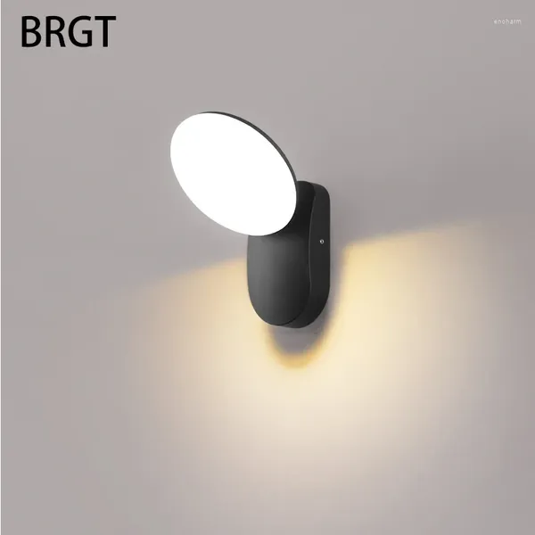 Lámpara de pared BRGT IP65 LED EXTERIOR AUTALUARIO SENSOR DE LUGARES DE JARDÍN DEL GARDÍA 12W Aluminio Cuerpo humano Inducción Luz de la iluminación interior