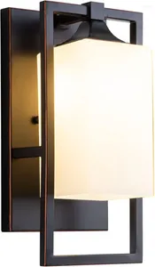 Applique murale Appliques en bronze Éclairage 1-E26 Lumières Salle de bains Luminaires en verre de lait Vanité intérieure Couloir Chambre Salle à manger Porte