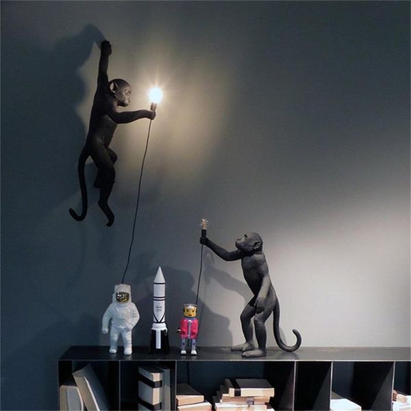 Lámpara de pared Brother Discontros cubiertos Lámparas Modern Creative Gold Monkey LED LEULDING Decorativa para el hogar