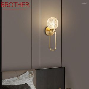 Applique murale BROTHER moderne en laiton LED, éclairage d'intérieur, décoration créative simple et chic pour la maison, la chambre à coucher et le chevet