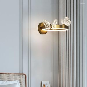 Applique papillon LED nordique maison éclairage intérieur pour salon chambre de chevet décoration lampes lit nuit luminaires
