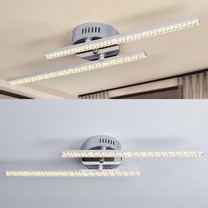 Applique plafond AC85-265V luxe barre de LED lumière diamant forme 2 lumières pour salle de bain chambre cuisine décoration