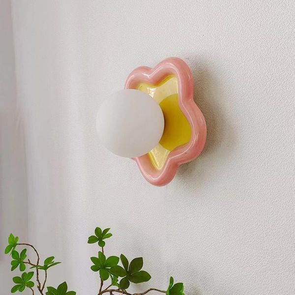 Applique murale en céramique étoiles nuage lampes colorées chambre d'enfants moderne Simple décor à la maison chambre lampes de chevet éclairage intérieur