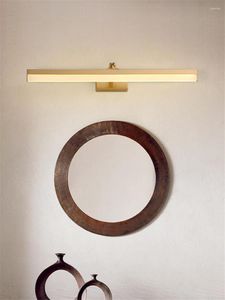 Lámpara de pared de cobre chino, lámparas largas, espejo de cocina, faro, candelabro de armario elegante, luces de baño de lujo, accesorios decorativos para el hogar