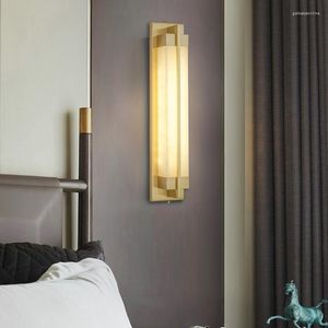 Muurlamp Chinese stijl koper marmeren woonkamer achtergrond slaapkamer bedkamer bed el corridor gangpad decoratieve verlichting
