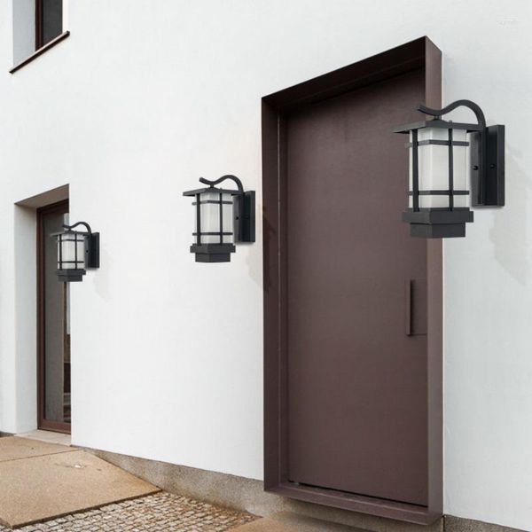 Lámpara de pared estilo chino arte de hierro retro corredor al aire libre villa de balcón japonés simple villa