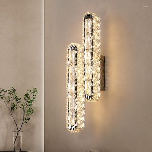 Wandlamp Chrome LED SCONCES LICHTING SLAAPKAMER Bedroom Living Room Crystal AC90-260V Home Decor Design Light Fixture