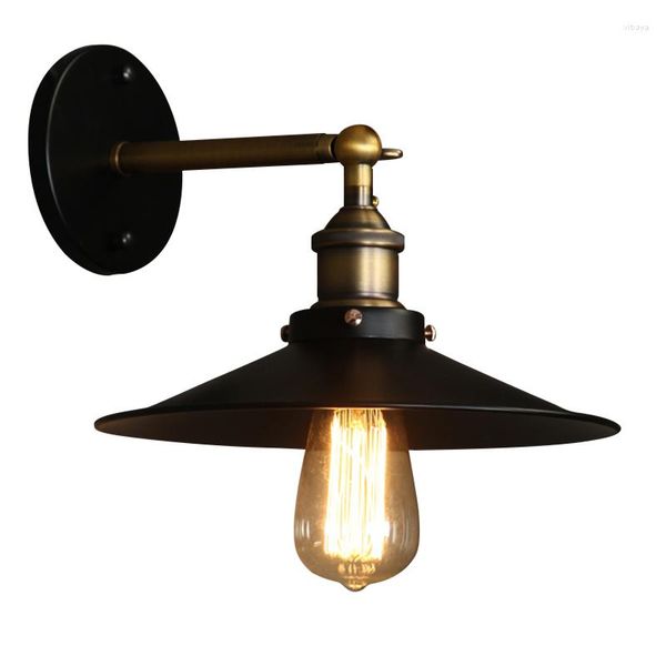 Applique classique Vintage Loft rétro industriel noir peint en métal fer forgé avec ampoule E27 Edison applique extérieure