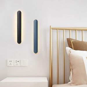 Lámpara de pared concisa del norte de Europa, sala de estar, hogar, pasillo, dormitorio, mesita de noche, tienda, decoración Led, ahorro de energía