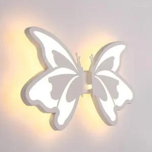 Applique contemporaine lumière LED avec abat-jour papillon pour salle de bain chambre 24w applique blanc éclairage intérieur acrylique