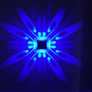 Applique murale créative papillon lumière LED 3W AC85-265V carré luminaire en aluminium éclairage lumineux applique décoration intérieure mur