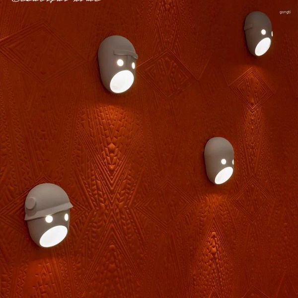 Lámpara de pared Diseño de payaso creativo Lámparas LED Villa El Sala de estar Pasillo Telón de fondo Dormitorio de invitados Luz de noche Decoración del hogar