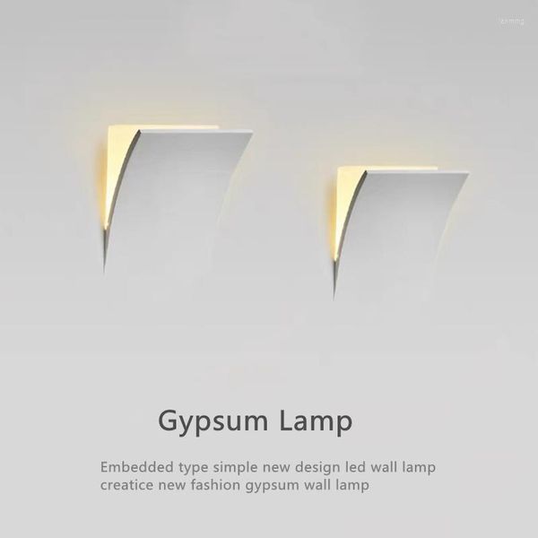 Lámpara de pared Creative Gypsum Embedded Decoración interior Escalera Accesorios de iluminación Sala de estar Comedor Dormitorio Luces LED de noche