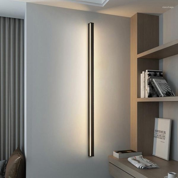 Lámpara de pared, tira de luz LED creativa lineal para luces de noche de dormitorio, accesorios de iluminación nórdicos modernos y simples para sala de estar