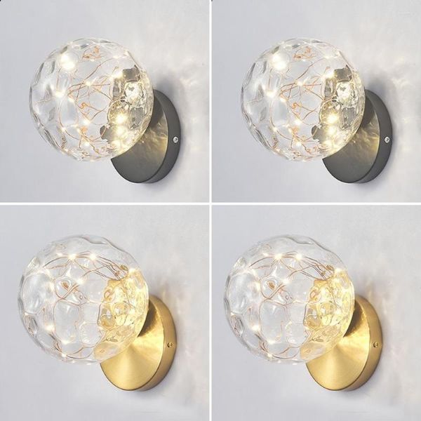 Lampe murale créative personnalité Art Simple cristal moderne à la mode boule de verre décoration allée chambre lampe de chevet