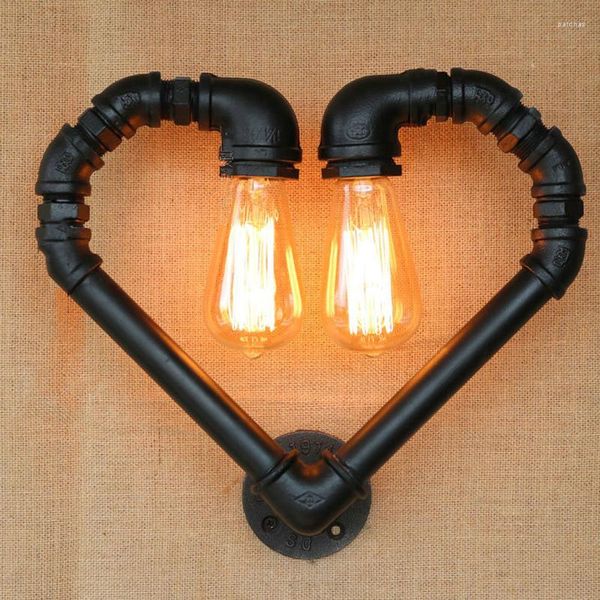 Lámpara de pared Creative Vintage Pipe Light Loft Edison Industry E27 Dormitorio Restaurante Bar Café Pasillo