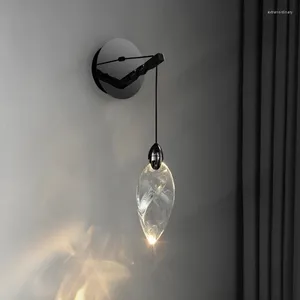 Lampe murale Creative Water Droplet salon simplifié Corridor moderne Light Luxury Bedroom Bedhead Crystal