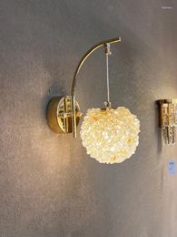Applique boule de cristal suspendue pour salon chambre chevet Loft intérieur maison moderne or décor LED applique luminaires