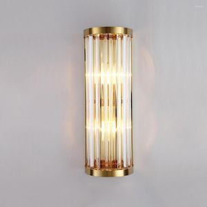 Lámpara de pared Crystal Gold LED Dormitorio Cabecera Arriba y Abajo Doble Pasillo Decorativo Personalidad de Lujo