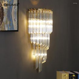 Wandlamp kristal indoor decoratieve moderne ledlampen voor slaapkamerbed woonkamerstudie kamer gang gang buisverlichting verlichting