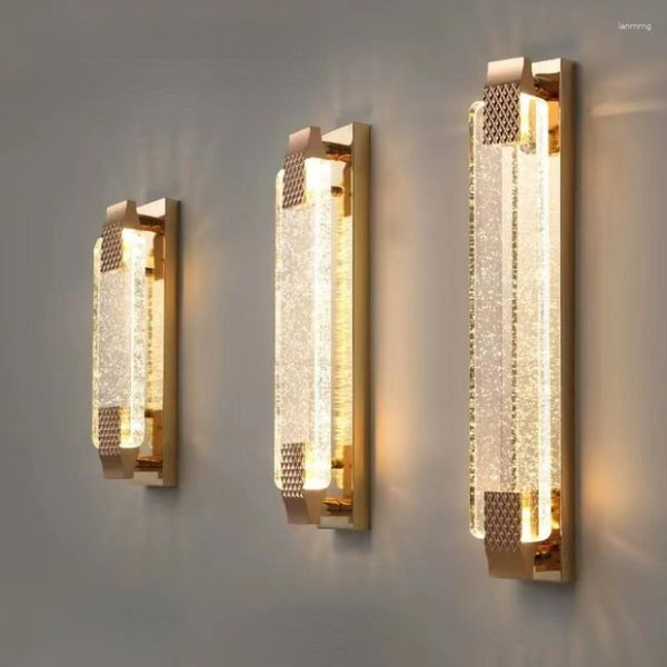 Lámpara de pared Lámparas de cristal para dormitorio, mesita de noche, sala de estar, decoración de fondo, apliques de luces LED, accesorios de iluminación interior y exterior Deco