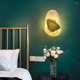 Wandlamp kristallen LED -lampen Moderne Noordse slaapkamer Bedroom Bedide Creatieve woonkamer Achtergrond Lichte gangpad Trap Luxe Home Decor
