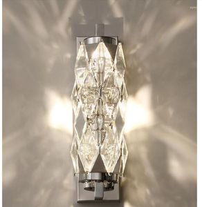 Wandlamp kristallicht LED SCONCE W11cm H58cm roestvrijstalen bedgebed Living Living Dining Room Trap toilet