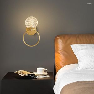 Muurlamp Decoratieve moderne slaapkamer bedbed Led gouden luxe acryl tint koper spoeling mount sconce licht fitting luminaire