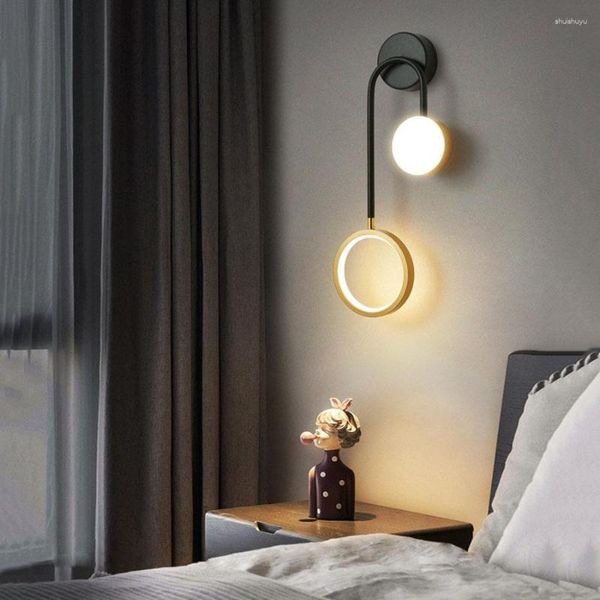 Lámpara de pared Diseño Luz LED 16W Minimalista moderno Salón Dormitorio Candelabro de noche Loft Luminaria Accesorios de iluminación