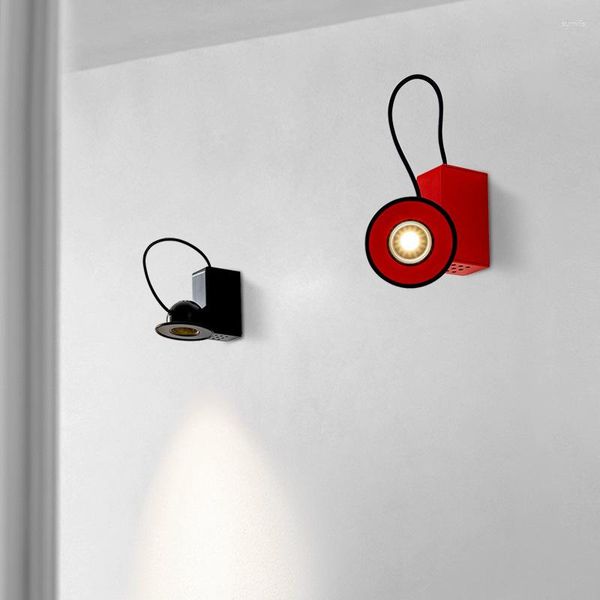 Lámpara de pared Diseñador Retro Italia Minibox Tesk Creativo Sala de estar Fondo Luz Dormitorio Lámparas de noche