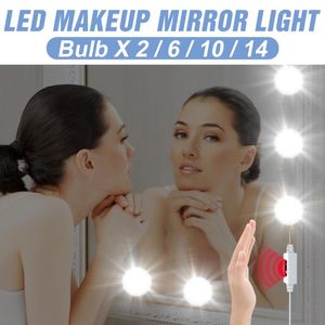 Applique Murale Dimmable Maquillage Miroir Lumière LED Ampoule Main Balayage 2 6 10 14 Ampoules Coiffeuse Cosmétique