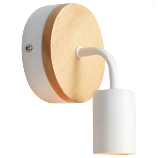 Lámpara de pared E27 nórdico moderno dormitorio bombilla de noche aplique luz nocturna pasillo luces base blanco