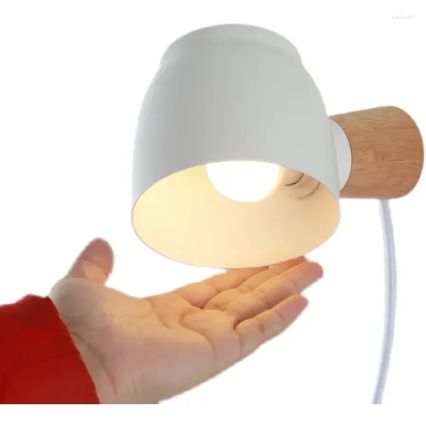 Lámpara de pared El Bedside 360 grados ajustable LED con interruptor dormitorio moderno nórdico lectura luz enchufe iluminación interior