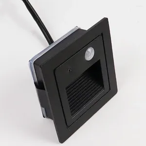Wandlamp ingebedde LED -voet Buiten Trap Stap Sensor Human Body Corner Night 86Type IP65