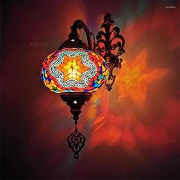 Wandlamp Est Big Size Mediterranean Style Art Deco Turks Mozaïek Handgemaakt glas Romantisch licht