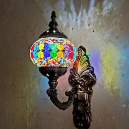 Muurlamp est mediterrane stijl licht kunst deco turkish mozaïek handgemaakt glas romantische trappen