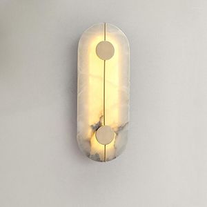 Wandlamp Europees 15W Led Warm Wit Marmer Woonkamer Achtergrond Decoratief Scandinavisch Minimalistisch Koper Goud Slaapkamer Licht