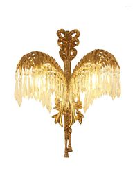 Wall Lamp European Luxury Crystal Light Brass Nordic SCONCE Bronze beugels voor slaapkamer woonkamer beugel
