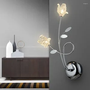 Muurlamp Europese stijl LED Moderne woonkamer Bedroom Bedroom Bedide Eenvoudige creatieve trappad Warm bruiloft