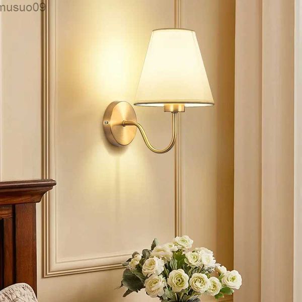 Applique murale européenne luminaire E27 ampoule AC220V applique créative toile allée couloir applique chambre hôtel style moderne