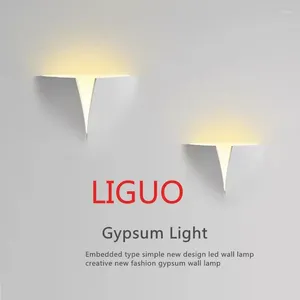 Wall Lamp Fashion Embedded Gypsum Creative Living Room El Halway Led Led Lights Indoor Art Decor Sconce Lighting