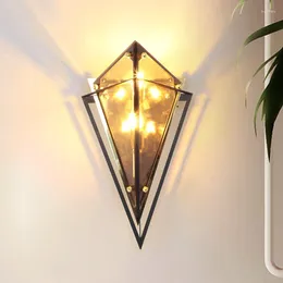 Wandlamp FKL Nordic Licht Luxe Voor Woonkamer Achtergrond Eenvoudige Ontwerper Creatieve Persoonlijkheid Amerikaanse Slaapkamer Nachtkastje