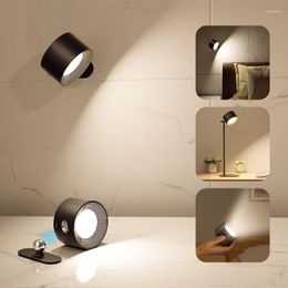 Wandlamp fldjl draadloze magnetische lampen voor thuis USB oplaadbare interieur light slaapkamer decoratie decor touch night