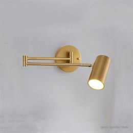 Applique murale à bras pliant, lampes à longue tige, style nordique Simple, pour chambre à coucher, chevet, salon, décor de fond, luminaires Led, 278u