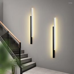 Wall Lamp For Stairs Background Modern Living Room Sofa Bedroom Bedside Bar Long Sconce Corridor Aisle Home Black ChandelierWallWall