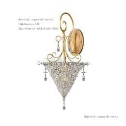 Applique française pur cuivre lumières cristal fleur parapluie nordique applique salle à manger allée chambre LED livraison directe maison jardin El Otaji