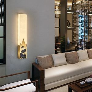 Applique murale pleine cuivre marbre Simple moderne haut de gamme salon TV fond décoration chambre chevet