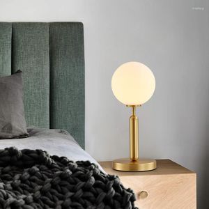 Wandlamp Volledig Koper Nordic Tafel Slaapkamer Eenvoudige Moderne Desktop Glas Huishoudelijke Kamer Led Nachtkastje