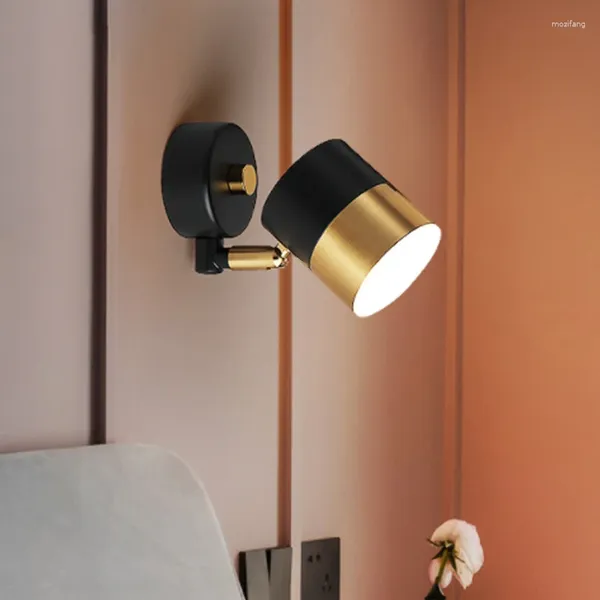 Lámpara de pared Fumi pequeño foco direccional estilo simplista iluminación LED sobre riel para cabecera pasillo cabecera imagen cocina B
